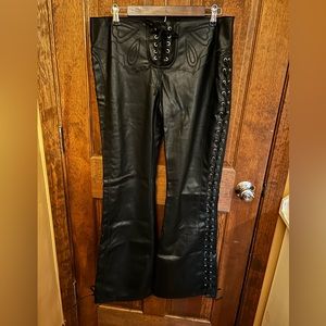 Dollskill butterfly lace up pleather pants